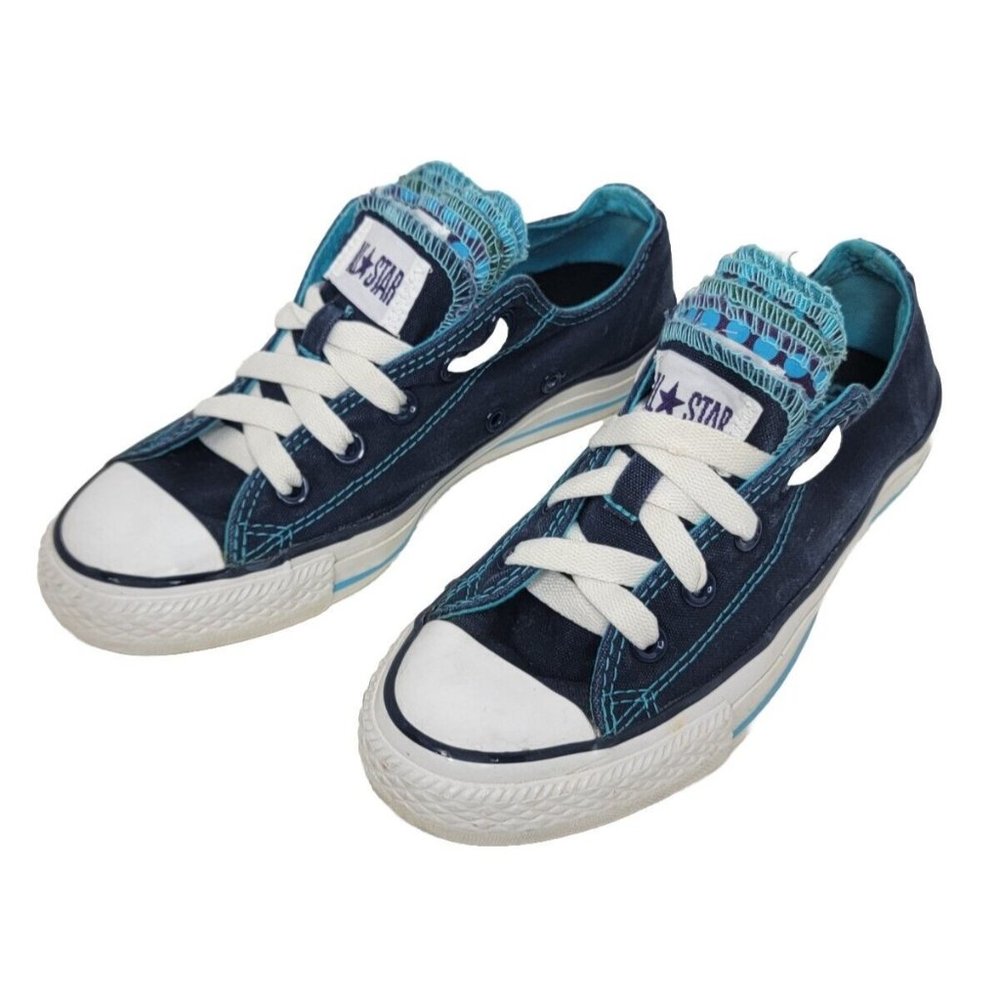 Converse All Star Shoes Two Tone Blue Multi Tongue, SZ Womens 6, Mens 4, 129053F